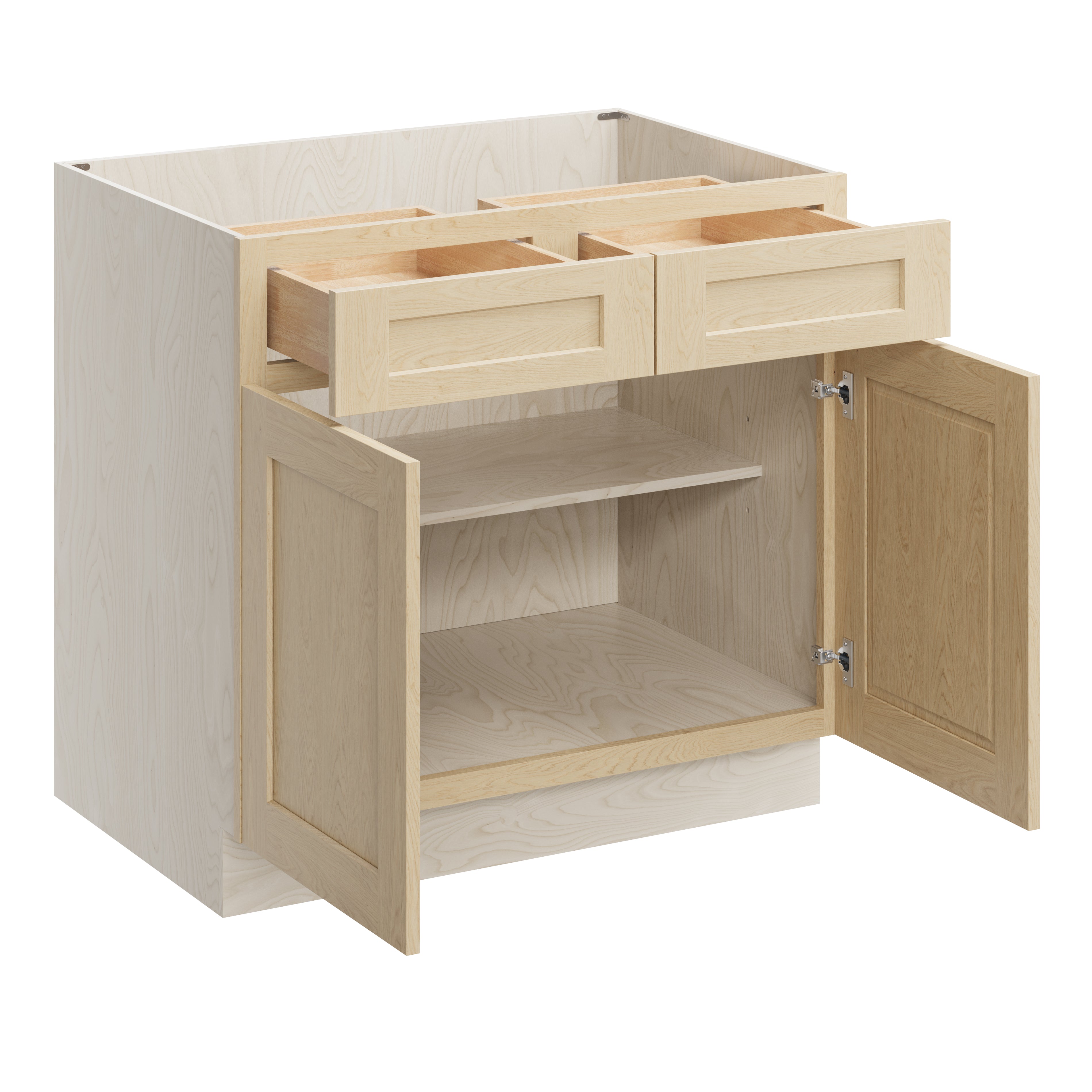 Versa Shaker RTA 36"W x 24"D x 34.5"H Base Cabinet with 2 Drawers and 2 Doors