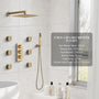 12" Thermostatic Complete Shower System with Rough-in Valve & 6 Body Jets