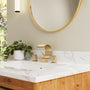 Arc Waterfall Spout Bathroom Faucet with Dual Temperature Control Handles