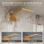 Luxury 4-Function Thermostatic Shower System with Rainfall & Body Jets