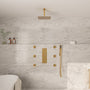 3-Function Ceiling-Mounted Thermostatic Shower System with 6 Body Jets