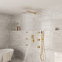 12" Wall Mount Rain Shower System with Water-Powered Digital Display