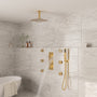 3-Function Ceiling-Mounted Thermostatic Shower System with 6 Body Jets
