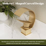 High Arc Single-Handle Waterfall Bathroom Faucet with Spotless Finish