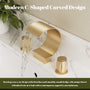 Arc Waterfall Spout Bathroom Faucet with Dual Temperature Control Handles