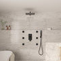 12" Wall Mount Rain Shower System with Water-Powered Digital Display