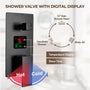 12" Wall Mount Rain Shower System with Water-Powered Digital Display
