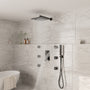 12" Wall Mount Rain Shower System with Water-Powered Digital Display