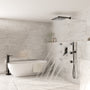 12" Wall Mount Rain Shower System with Water-Powered Digital Display