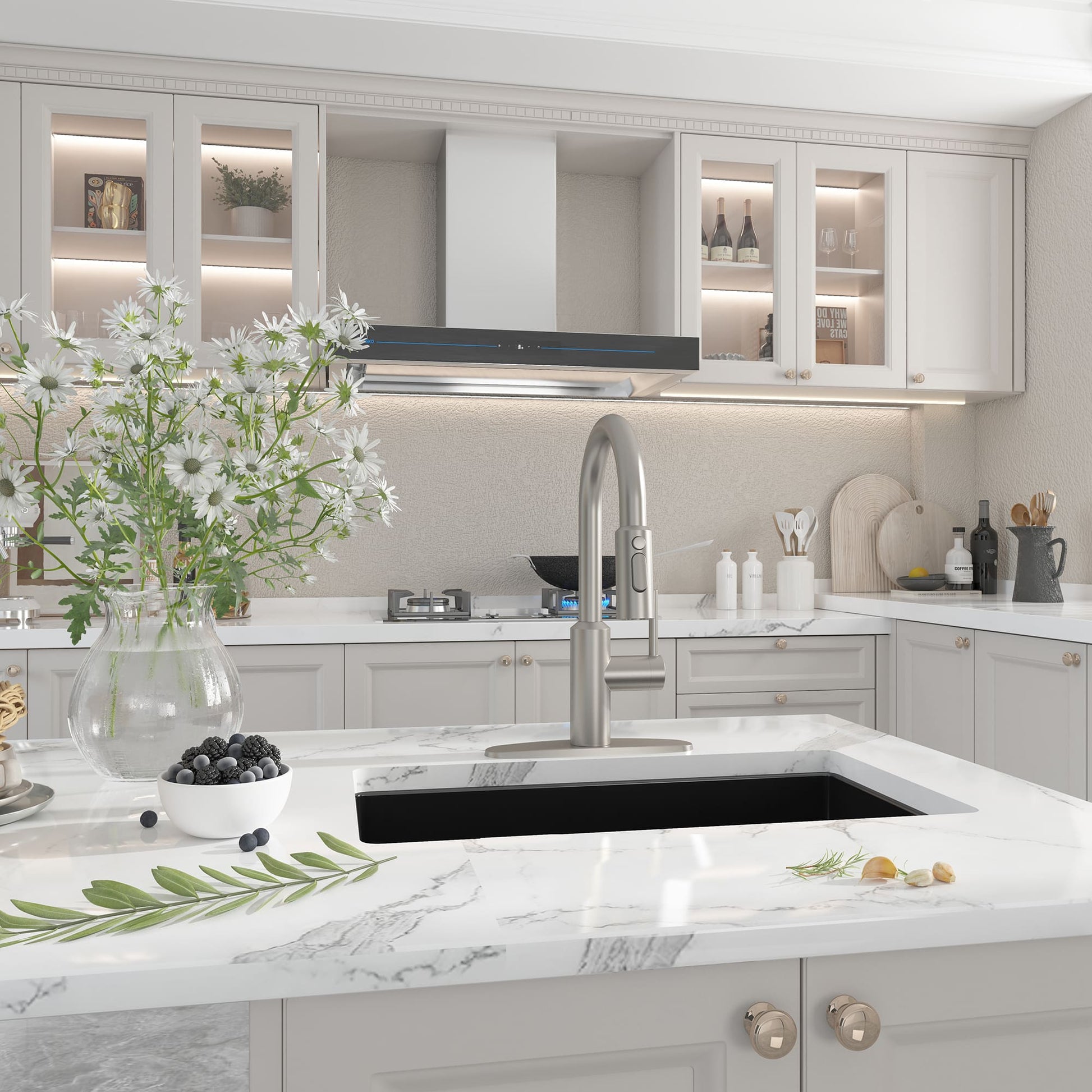 Modern Pull-Down Kitchen Faucet with Retractable Spray Head