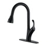 Stainless Steel Single Handle Pull Down Sprayer Kitchen Faucet with 3-Spray Patterns and Deck Plate