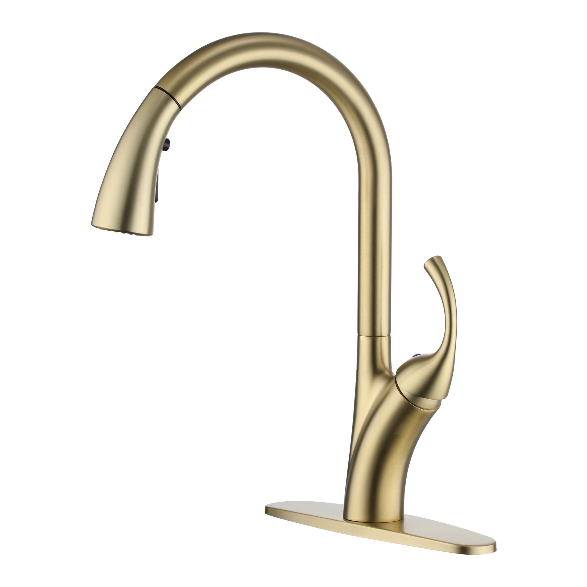 Single Handle Pull Down Kitchen Faucet with 3-Spray Modes and Deck Plate