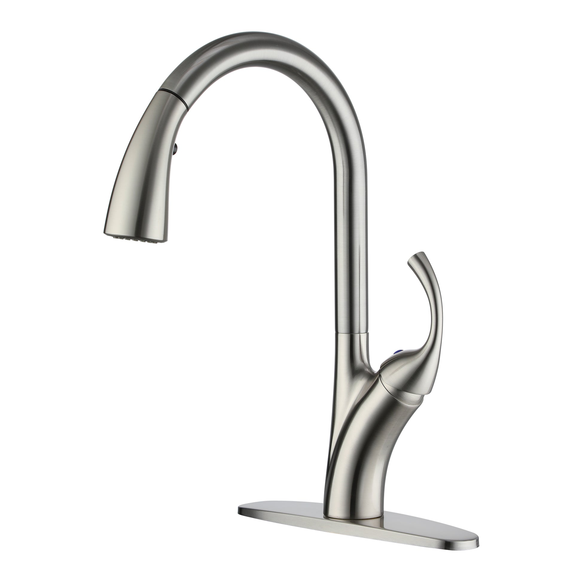 Single Handle Pull Down Kitchen Faucet with 3-Spray Modes and Deck Plate