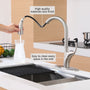 Single Handle Pull Down Kitchen Faucet with 3-Spray Modes and Deck Plate