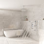 3-Function Ceiling-Mounted Thermostatic Shower System with 6 Body Jets