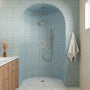 12" Ceiling-Mounted Dual Shower System with Slide Bar & Digital Display