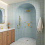 12" Wall-Mounted Body Jet Shower System with Slide Bar & Digital Display