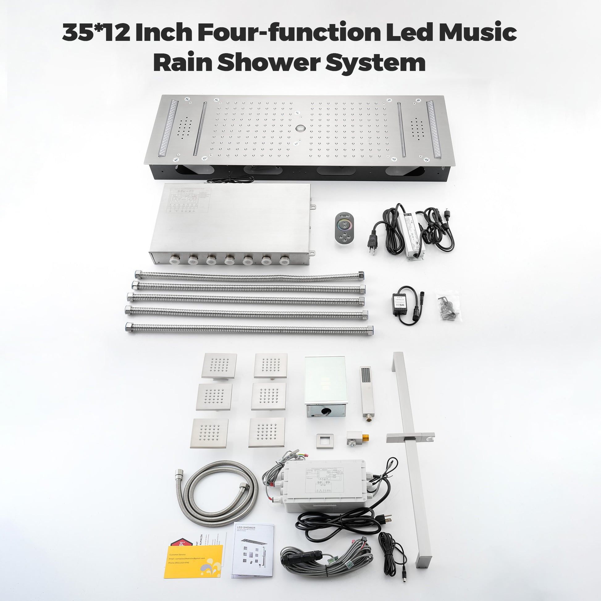 35x12 Inch Four-function LED Music Rain Shower System 