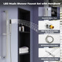 35" x 12" 6-Function Thermostatic Shower System with Digital Touch Screen & LED Lights