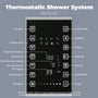 35" x 12" 6-Function Thermostatic Shower System with Digital Touch Screen & LED Lights