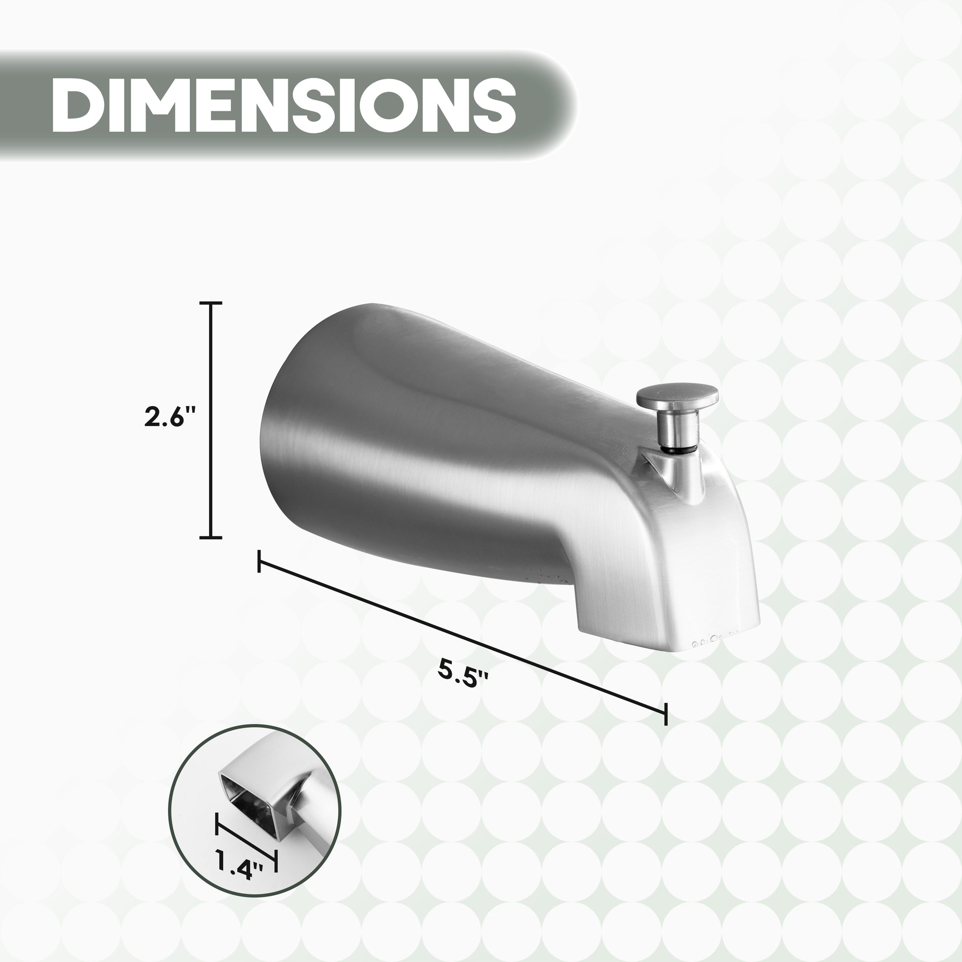 Stainless Steel Lift-Rod Tub Spout Replacement Compatible with Moen
