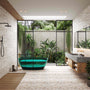 59"/67" Pure Resin Freestanding Transparent Bathtub with Center Drain - Marfa