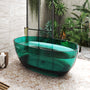 59"/67" Pure Resin Freestanding Transparent Bathtub with Center Drain - Marfa