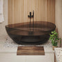 63" Unique Shaped Transparent Resin Freestanding Bathtub with Central Drain - Marfa