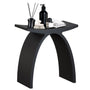 Modern Arched Solid Surface Bathroom Shower Bench in Matte White/Matte Black