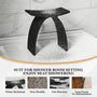 Modern Arched Solid Surface Bathroom Shower Bench in Matte White/Matte Black