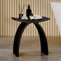 Modern Arched Solid Surface Bathroom Shower Bench in Matte White/Matte Black
