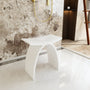 Modern Arched Solid Surface Bathroom Shower Bench in Matte White/Matte Black