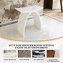 Modern Arched Solid Surface Bathroom Shower Bench in Matte White/Matte Black