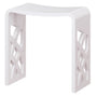 Chic Solid Surface Stone Bathroom Bench with Lattice Carved Legs