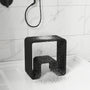 Solid Surface Freestanding Shower Stool with Wide Legs & Dual-Layer Design