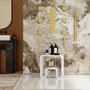 Solid Surface Freestanding Shower Stool with Wide Legs & Dual-Layer Design