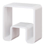 Solid Surface Freestanding Shower Stool with Wide Legs & Dual-Layer Design