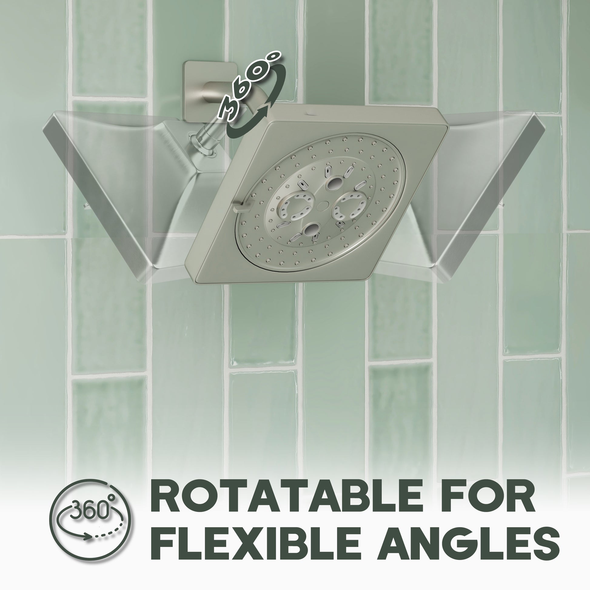 7-Function Replacement Shower Head with Shower Arm & Flange