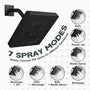 7-Function Replacement Shower Head with Shower Arm & Flange