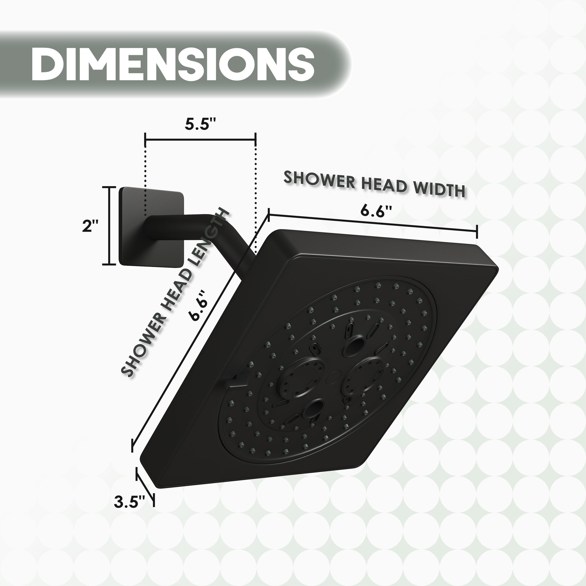 7-Function Replacement Shower Head with Shower Arm & Flange