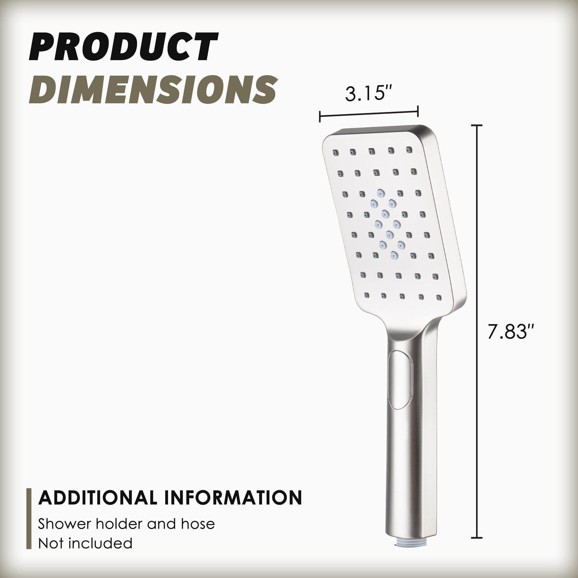 3-Function Handheld Shower Head with Rain & Massage Spray