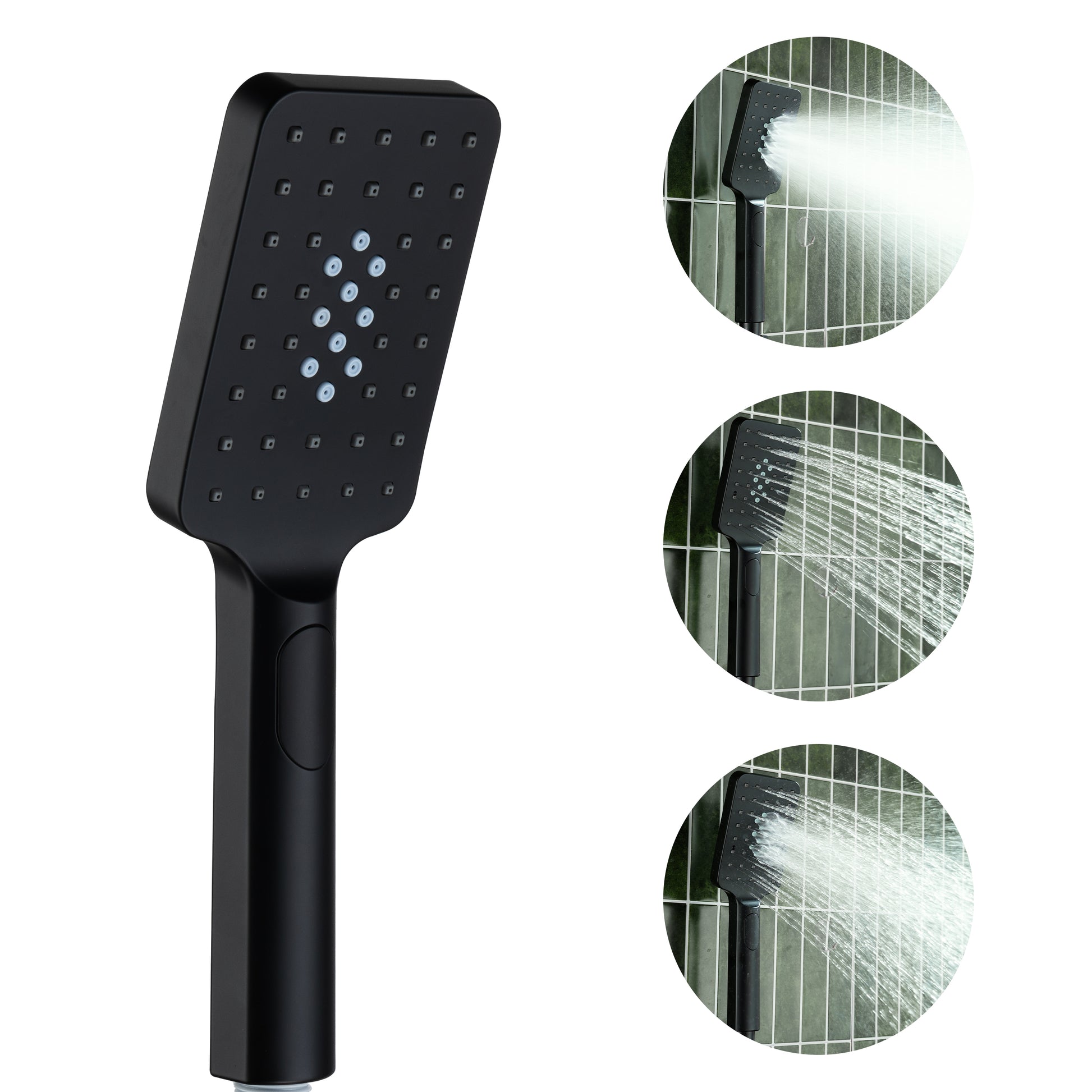 3-Function Handheld Shower Head with Rain & Massage Spray