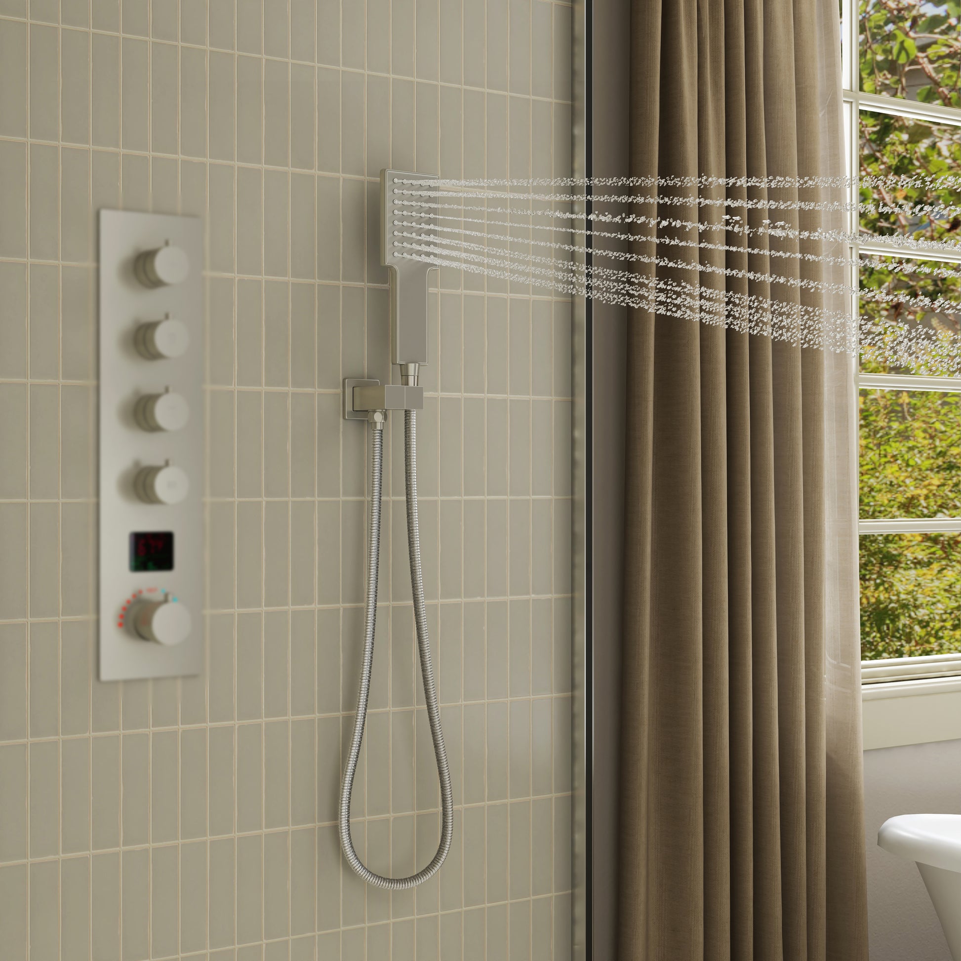Single-Function Handheld Shower Head in 304 Stainless Steel