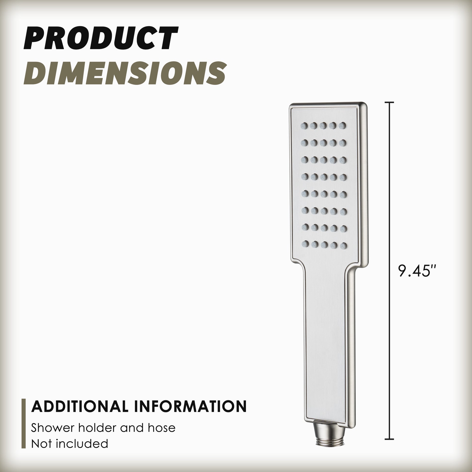 Single-Function Handheld Shower Head in 304 Stainless Steel