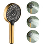 3-Function Handheld Shower Head with Rain & Massage Spray