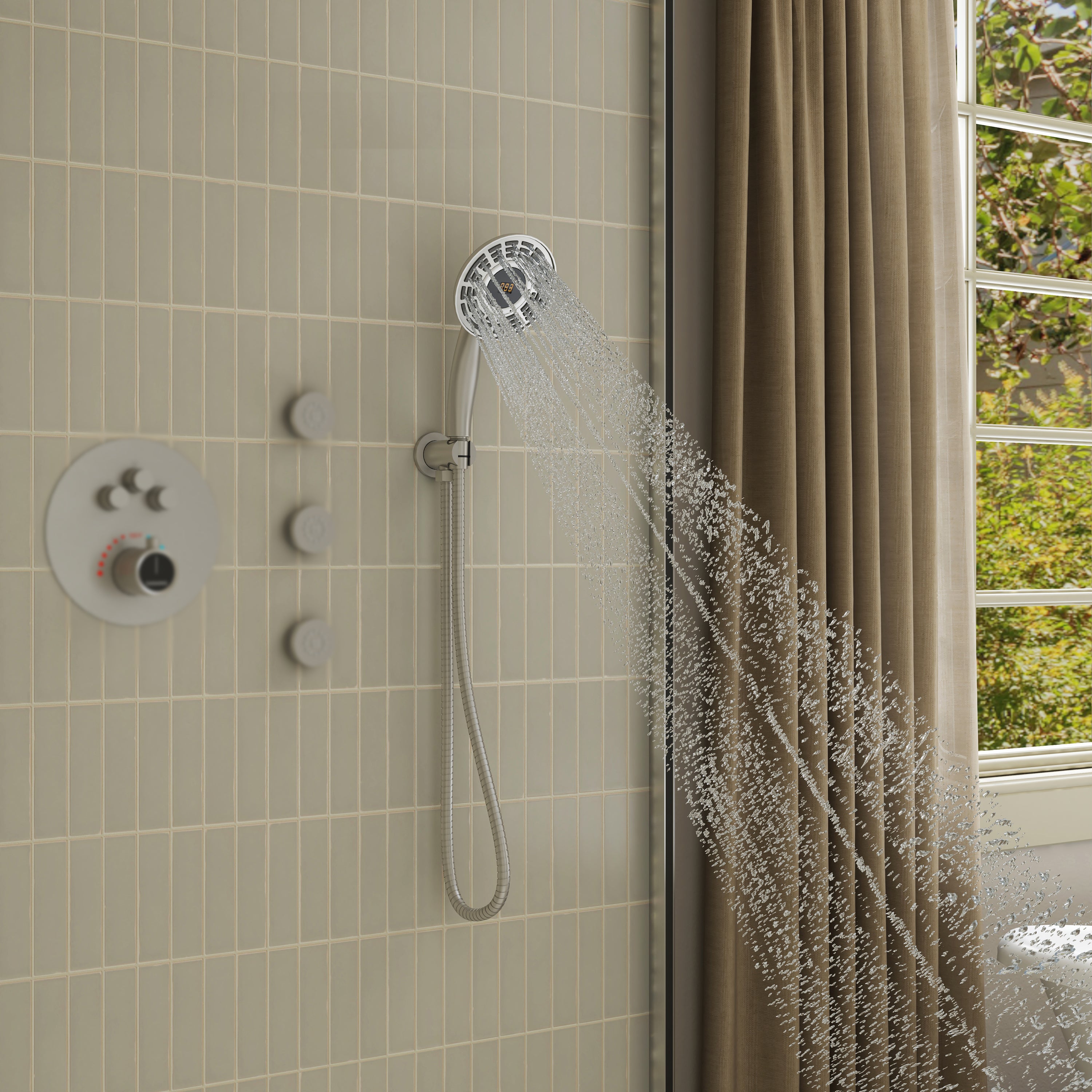Digital Display Handheld Shower Head with Real-Time Temperature