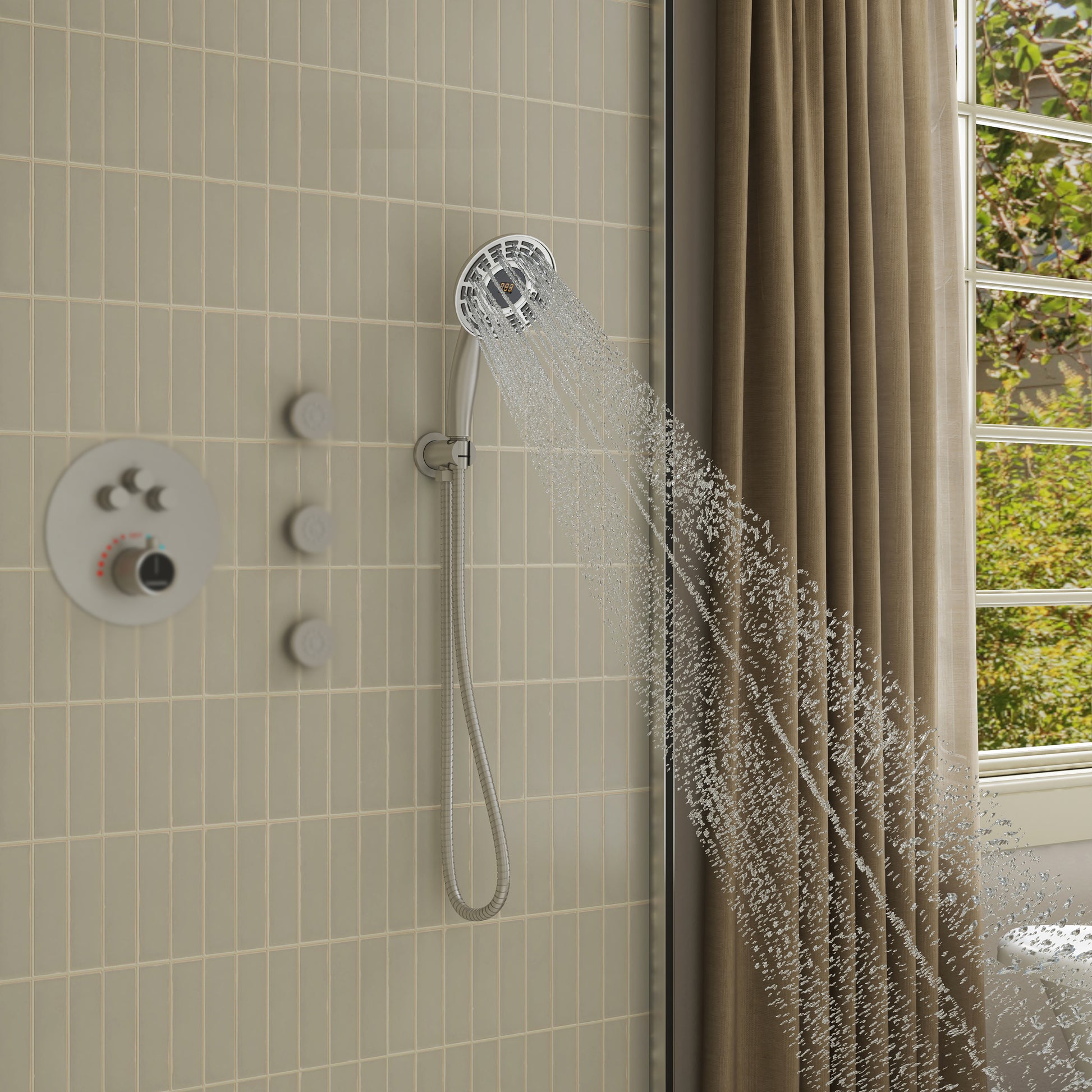 Digital Display Handheld Shower Head with Real-Time Temperature