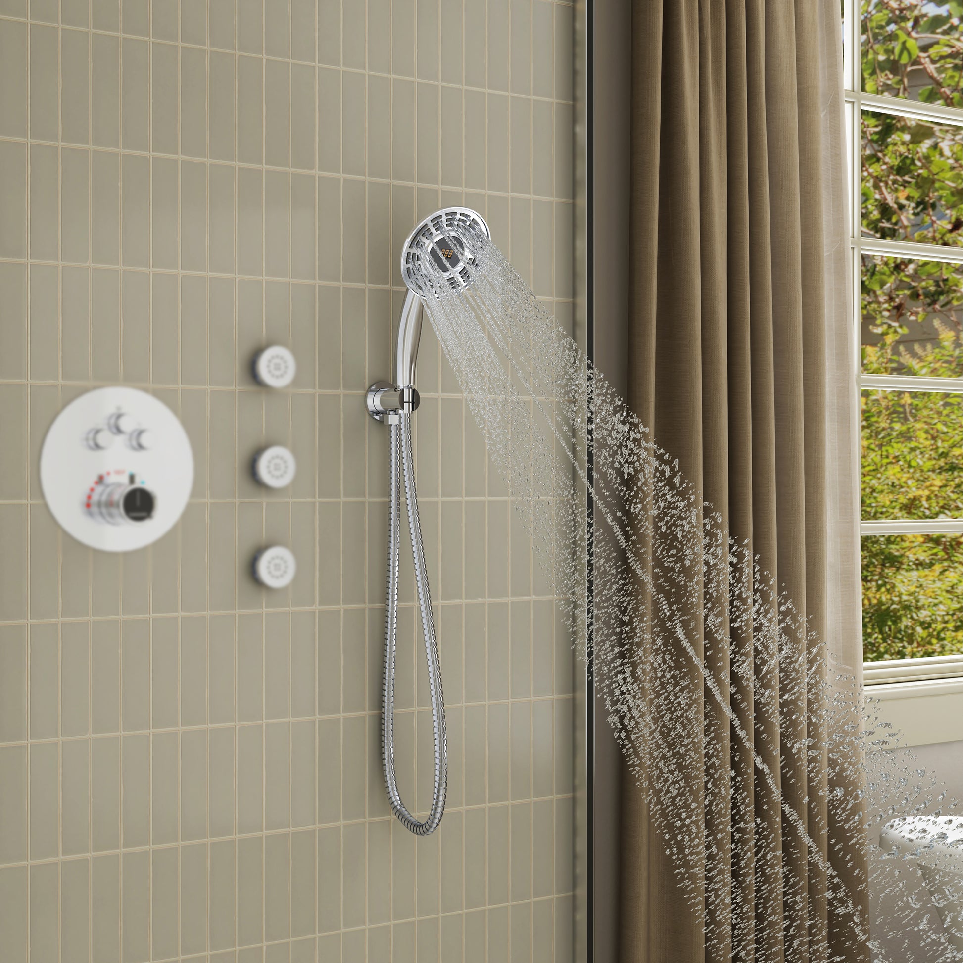Digital Display Handheld Shower Head with Real-Time Temperature