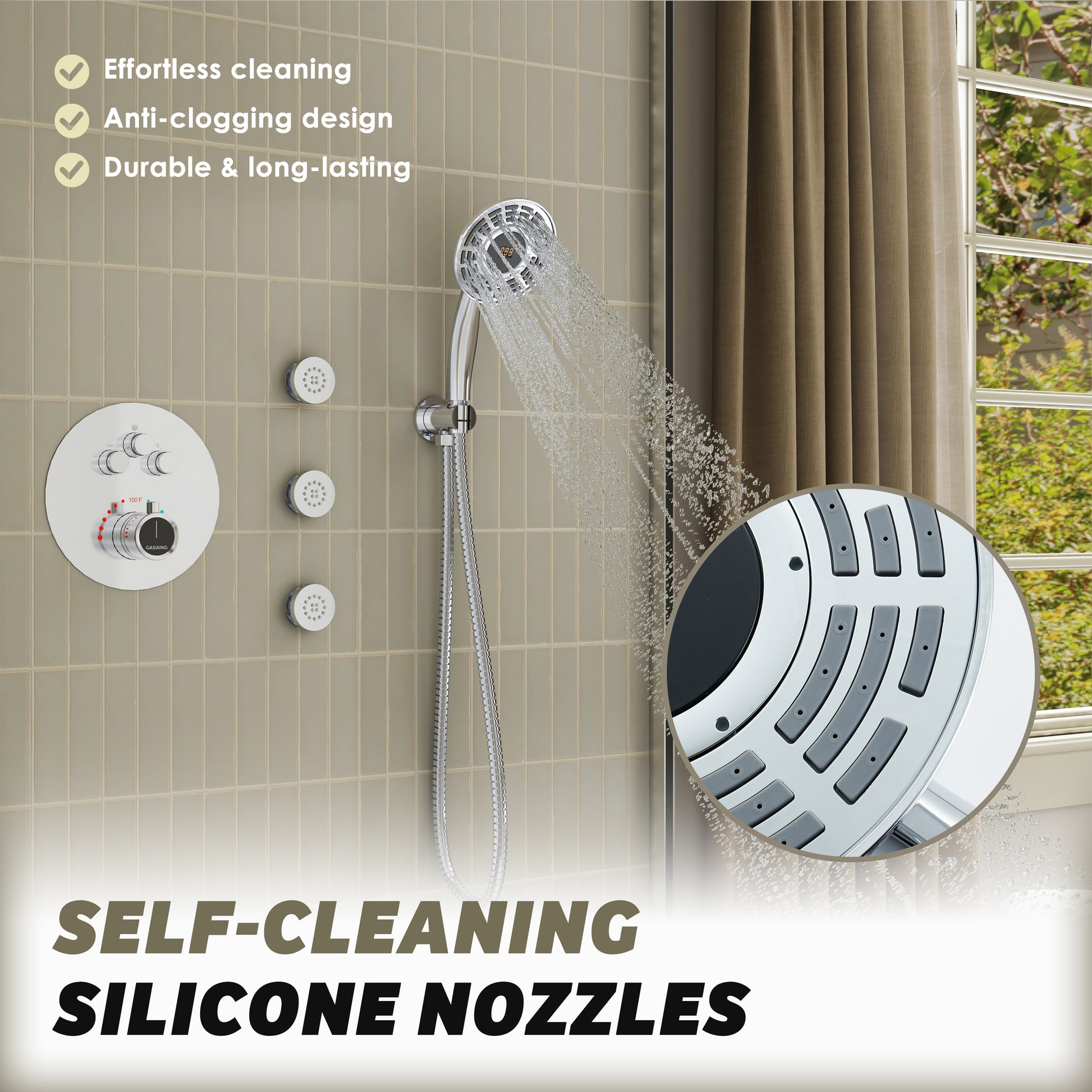 Digital Display Handheld Shower Head with Real-Time Temperature