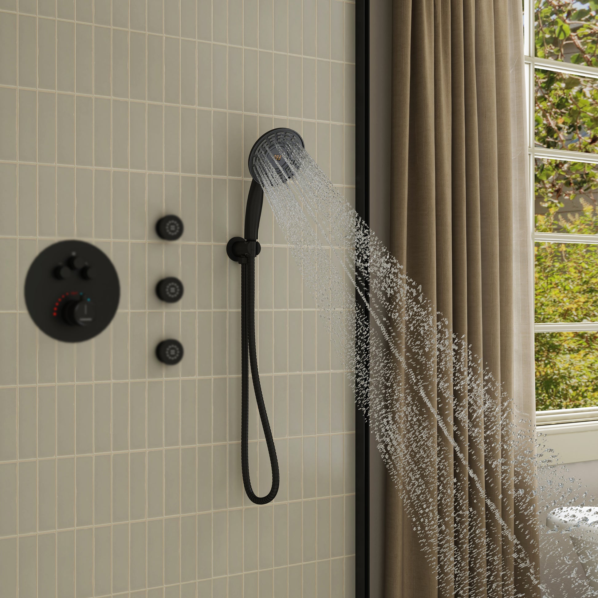 Digital Display Handheld Shower Head with Real-Time Temperature